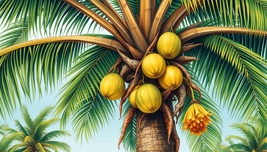 Coconut tree parts