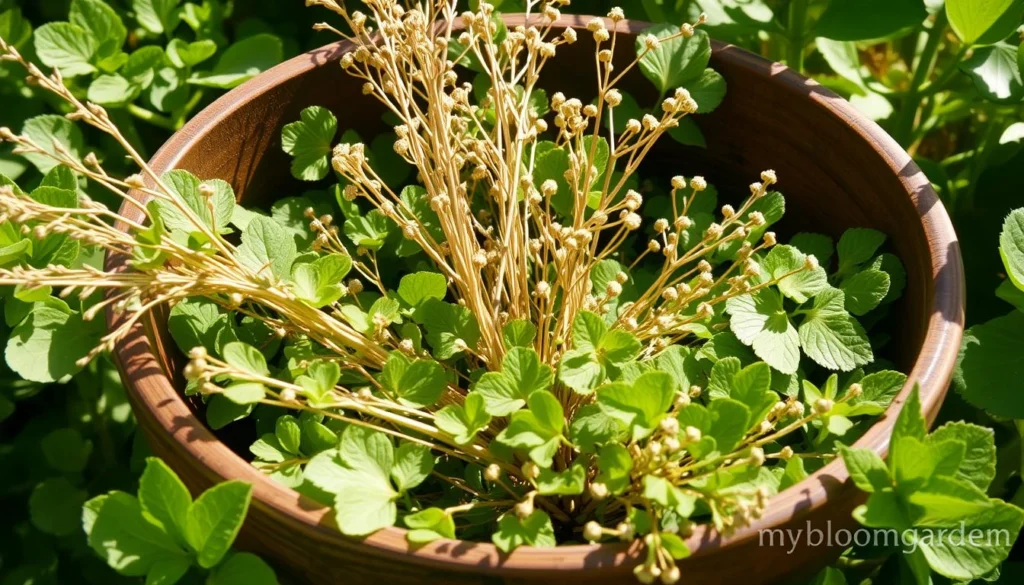 Freshly harvested dried woodruff