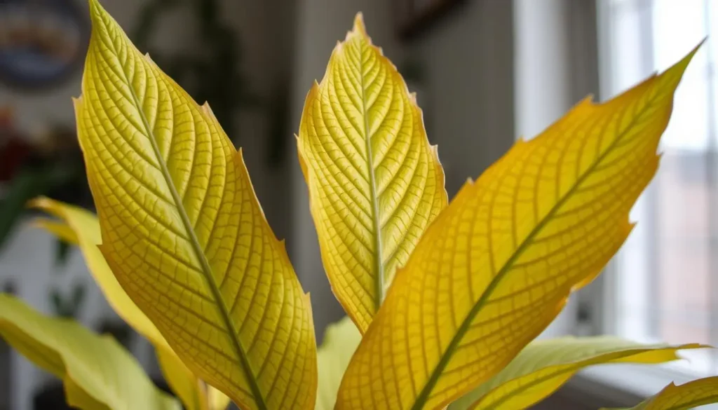 arrowhead plant leaves turning yellow