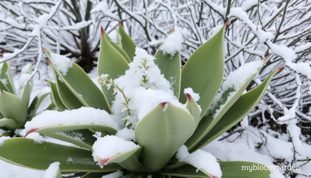 Beschorneria yuccoides in winter