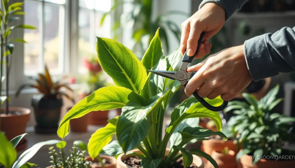 Pruning alligator plant