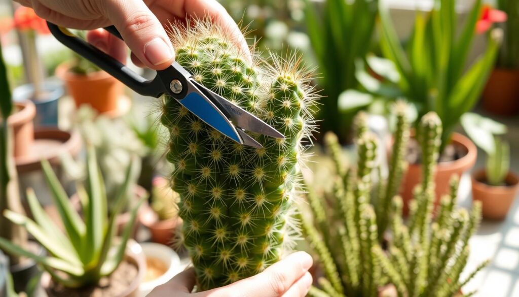 Pruning monkey tail cactus