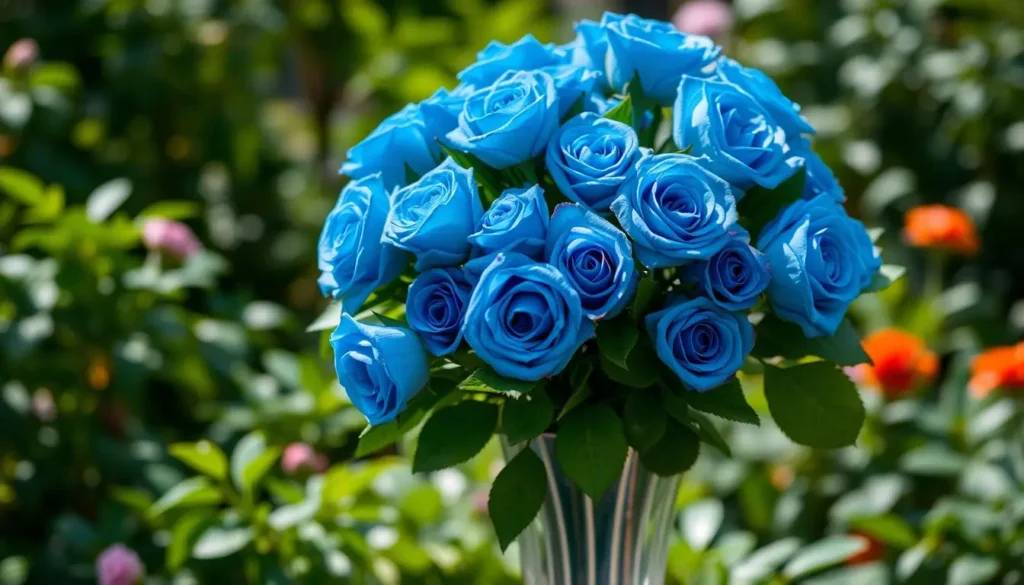 blue rose arrangements